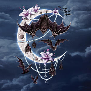 Gothic Moon with Bats and Flowers by Sarah Richter Nintendo 2DS XL (2017) Skin